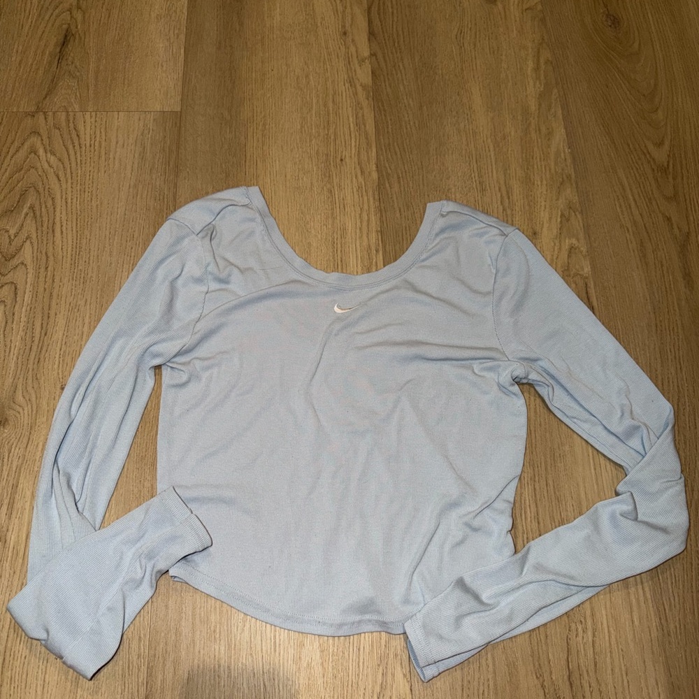 Light Blue Nike Long Sleeve Crop